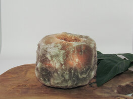 Zout theelichthouder grijs 