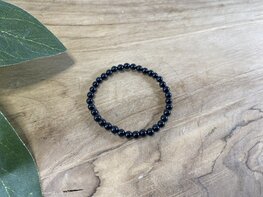 Zwarte toermalijn kogelarmband kind