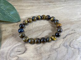 Tijgeroog kogelarmband 10mm 20cm omtrek