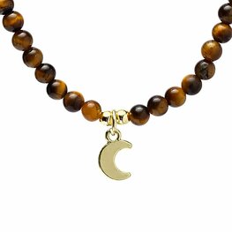 Tijgeroog ketting met maan
