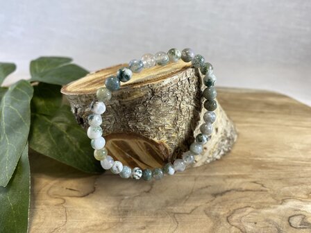 Mosagaat kogelarmband 6mm