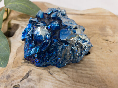 Blauwe Titanium Amethist cluster 8