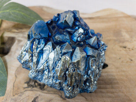 Blauwe Titanium Amethist cluster 8