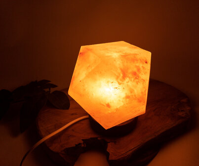 Himalaya zoutlamp diamant vorm oranje