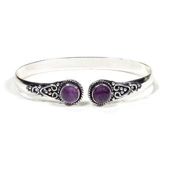 Messing armband Amethist (rond)