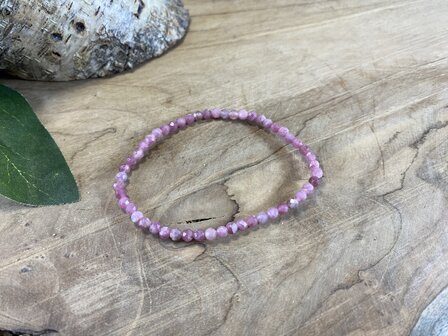 Roze toermalijn armband 4mm facet