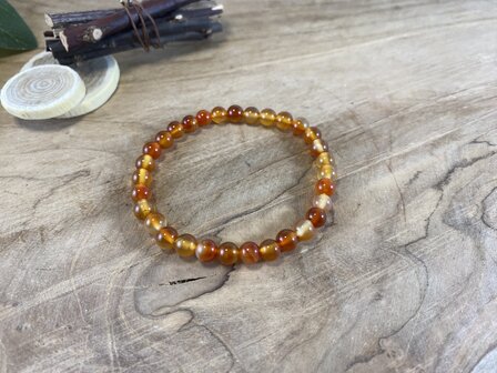 Carneool Kogelarmband 6mm