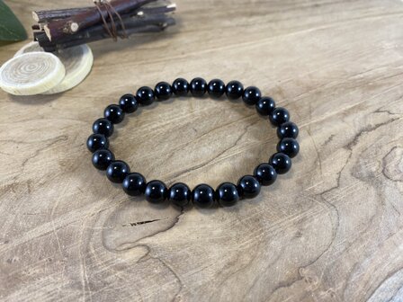 Obsidiaan kogelarmband 20 cm 8mm