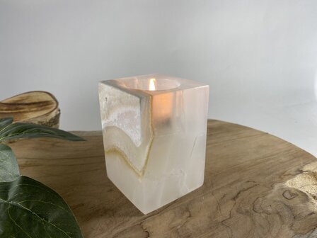Witte Onyx theelicht