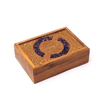 Sieradendoos met healing hands en Amethist