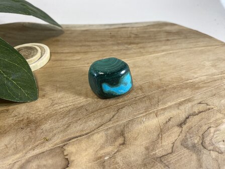 Chrysocolla met Malachiet trommelsteen L