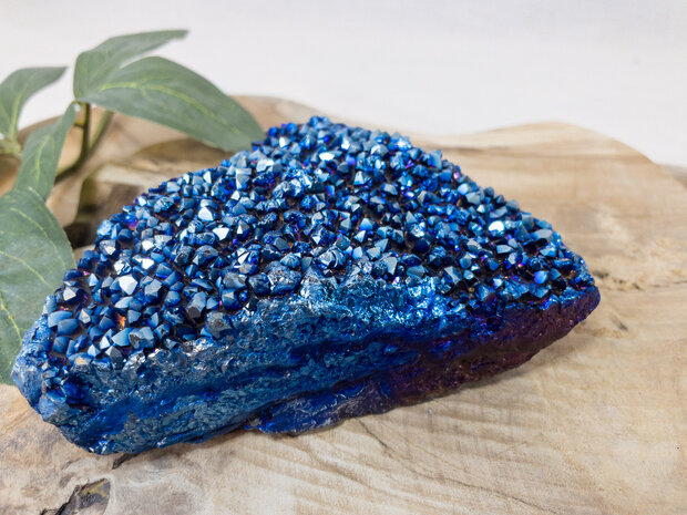 Blauwe Titanium Amethist cluster 7