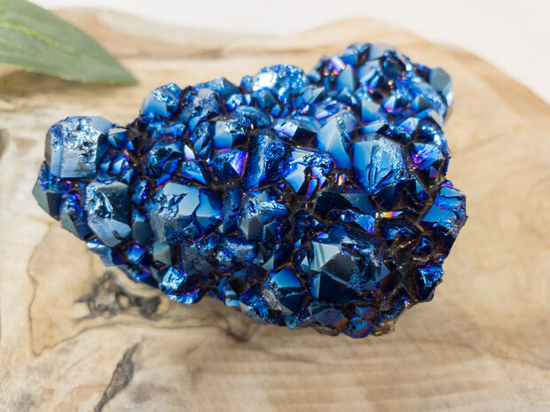 Blauwe Titanium Amethist cluster 9