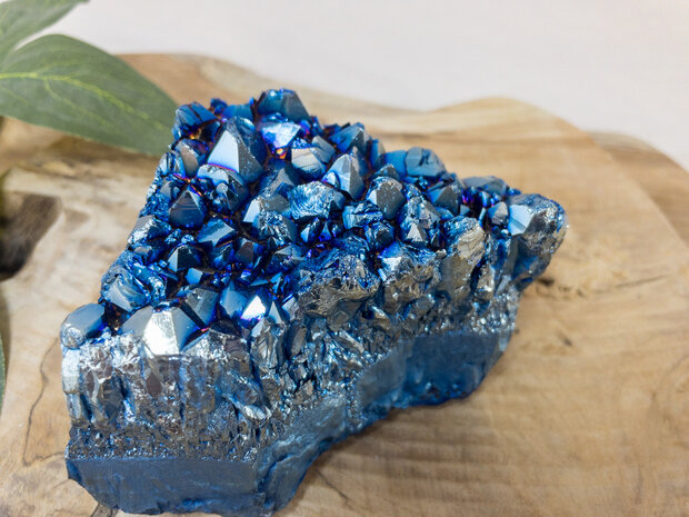 Blauwe Titanium Amethist cluster 9