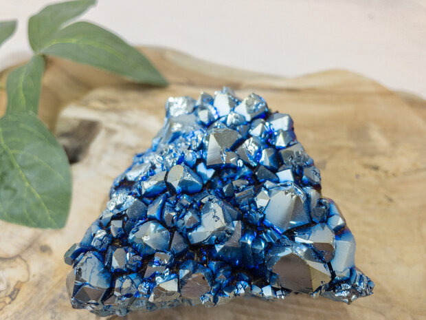 Blauwe Titanium Amethist cluster 13