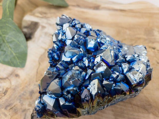 Blauwe Titanium Amethist cluster 13