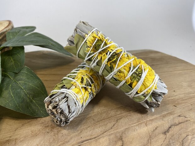 Salie met zonnebloem stick