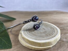 Messing armband met Amethist (druppel) Messing armband met Amethist (druppel)