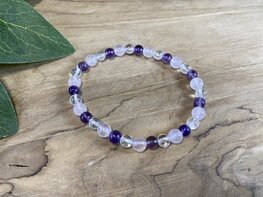 Gouden driehoek kogelarmband 6mm