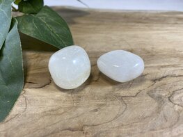 Witte Calciet trommelsteen S Witte Calciet trommelsteen S