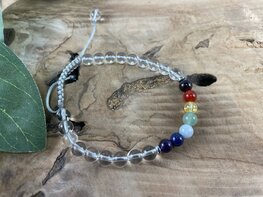 Bergkristal chakra armband 6mm verstelbaar Bergkristal chakra armband 6mm verstelbaar