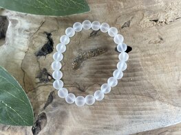 Bergkristal kogelarmband  8mm mat (20cm) Bergkristal kogelarmband  8mm mat (20cm)