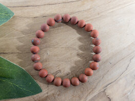 Rode Jaspis kogelarmband 8mm mat (20cm)