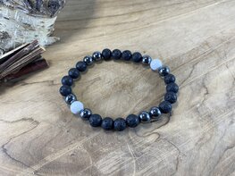 Lavasteen kogelarmband 8mm  (20cm)